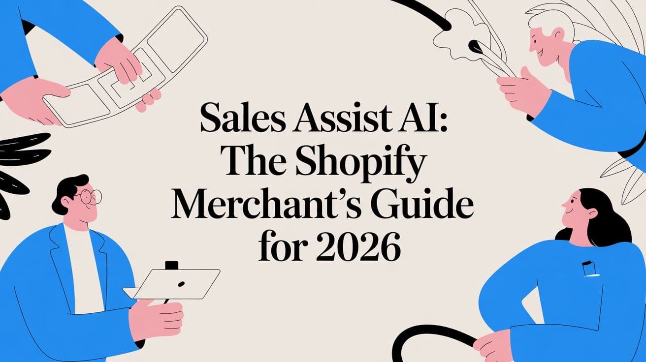 A visual guide to how sales assist AI helps Shopify stores answer questions, recommend products, and recover carts.