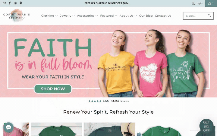 Animated demo of the Carti widget answering a shopper question on Corinthian's Corner